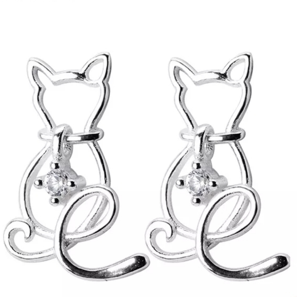 Unique Charm Cats Stud Earrings - Picture 6 of 7